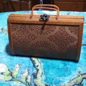 Brown Wooden handbag